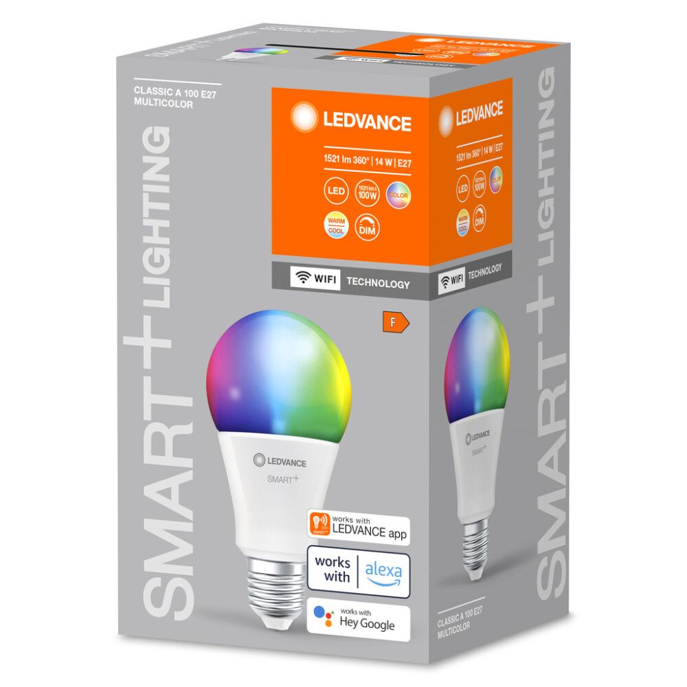 Snjallpera LED E27 RGBW Ledvance Smart+ 14W Ø75 mm