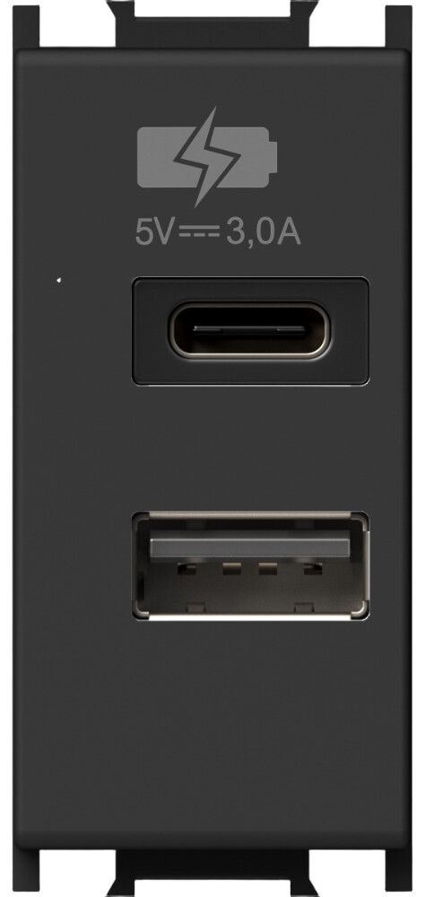 USB A&C tengill 2FA 1M Modul svartur