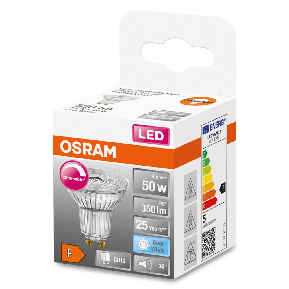 Ljósapera LED  4000K Osram 4,6W Ø51mm