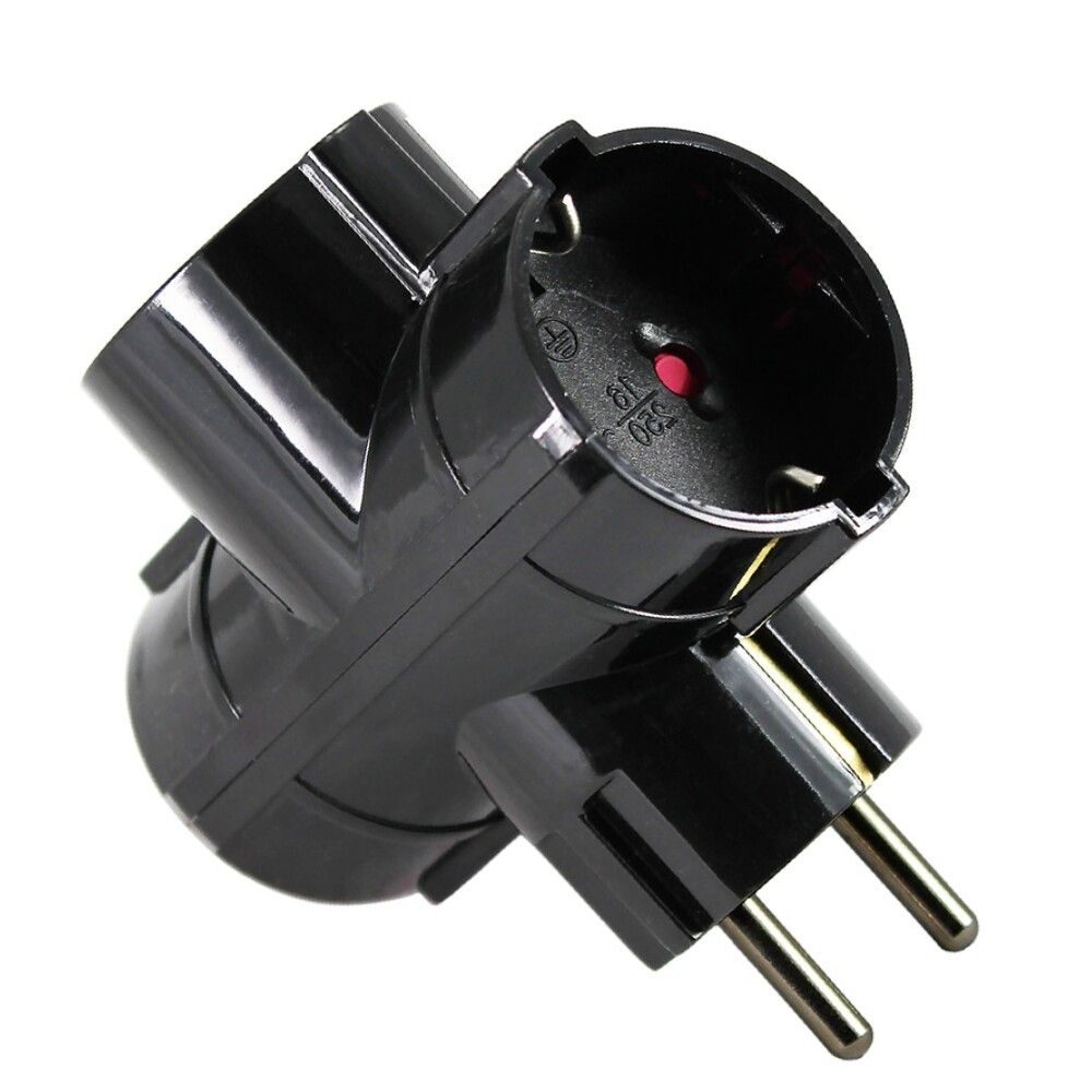 Fjöltengill 3 tengi Commel svartur 