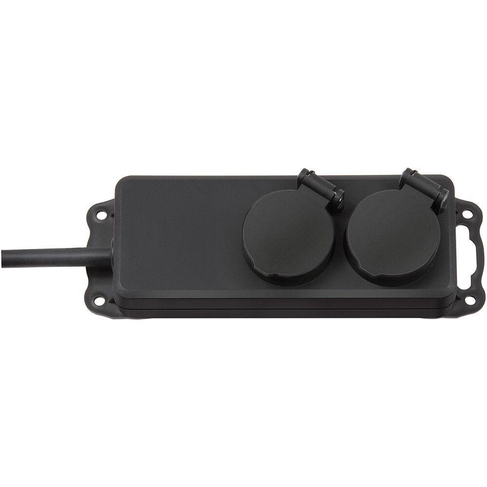 Fjöltengi 2x230V 2m svart IP44