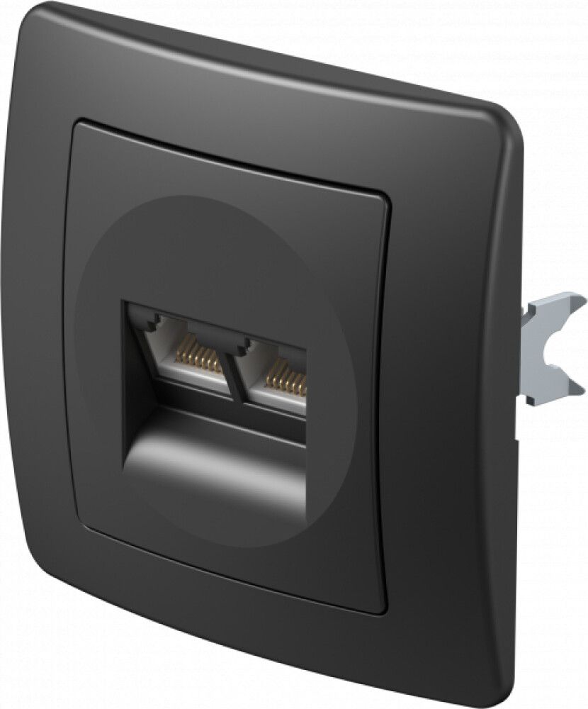 Tengill CAT5 2F með miðju og ramma Ekonomik svartur