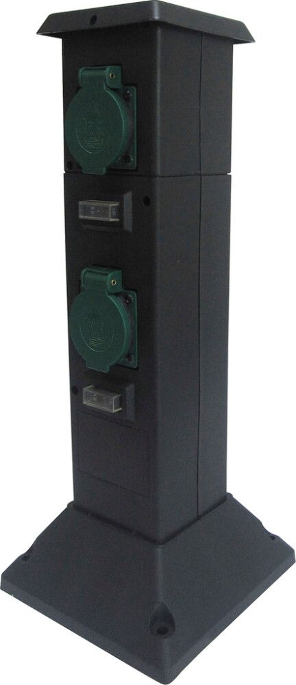 Fjöltengi staur 4 innstungur IP44 Voltolux