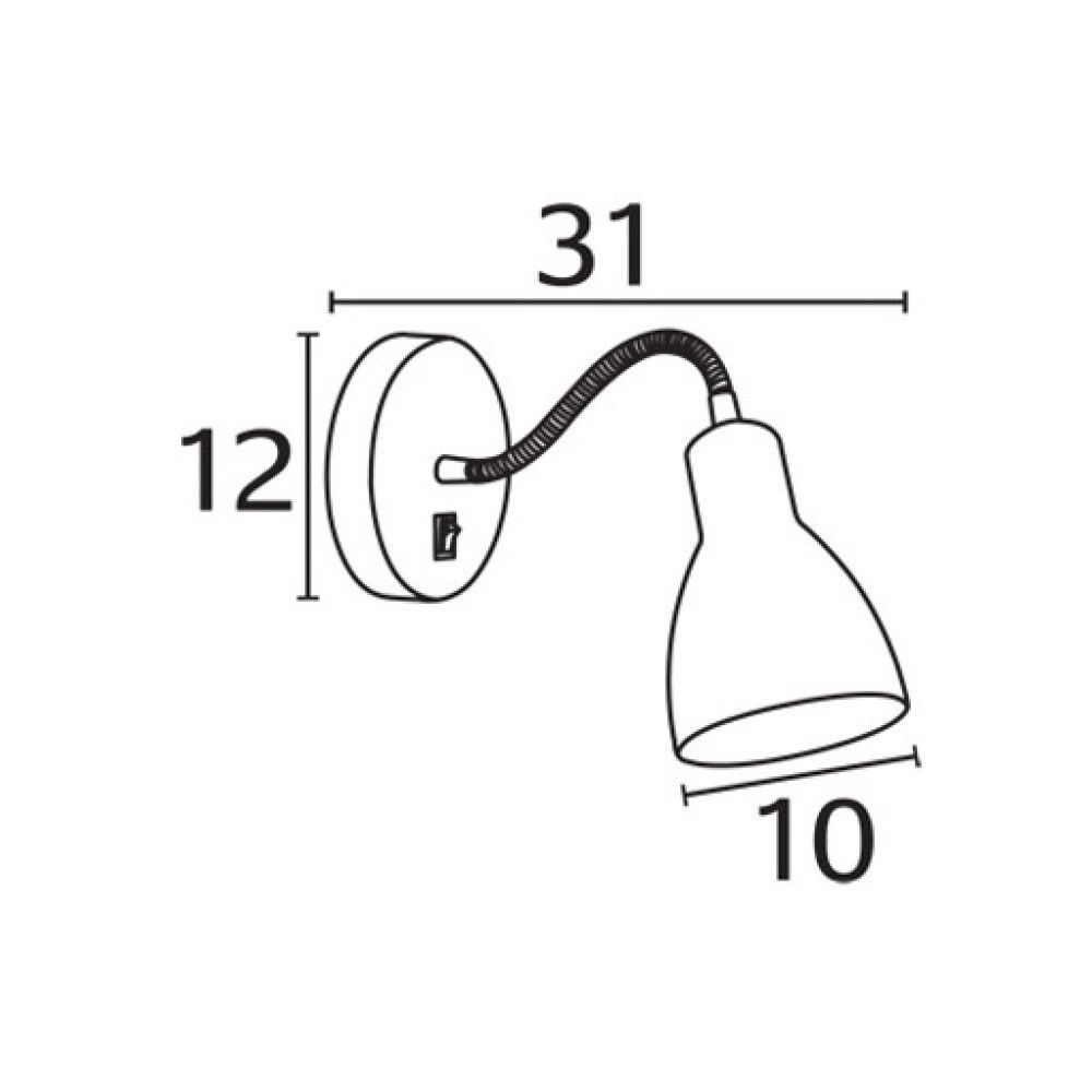 Veggljós E14 Cyclone hvítt Ø11 cm