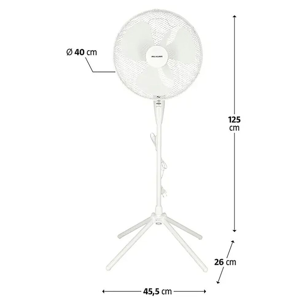 Gólfvifta Ø40 cm Star-Fan hvít