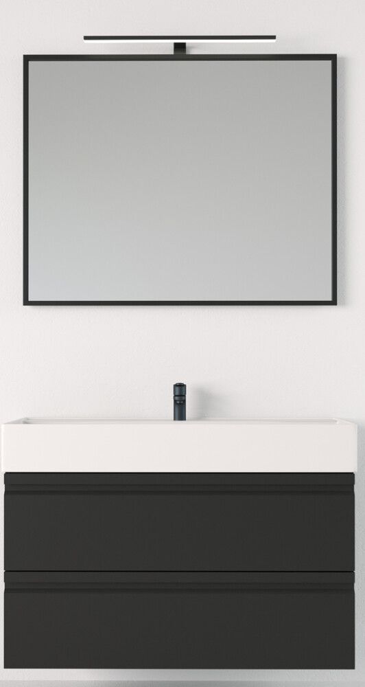 Spegill svartur rammi 100x80 Skärgård