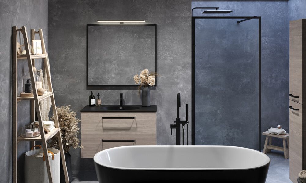 Spegill svartur rammi 90x80 Skärgård