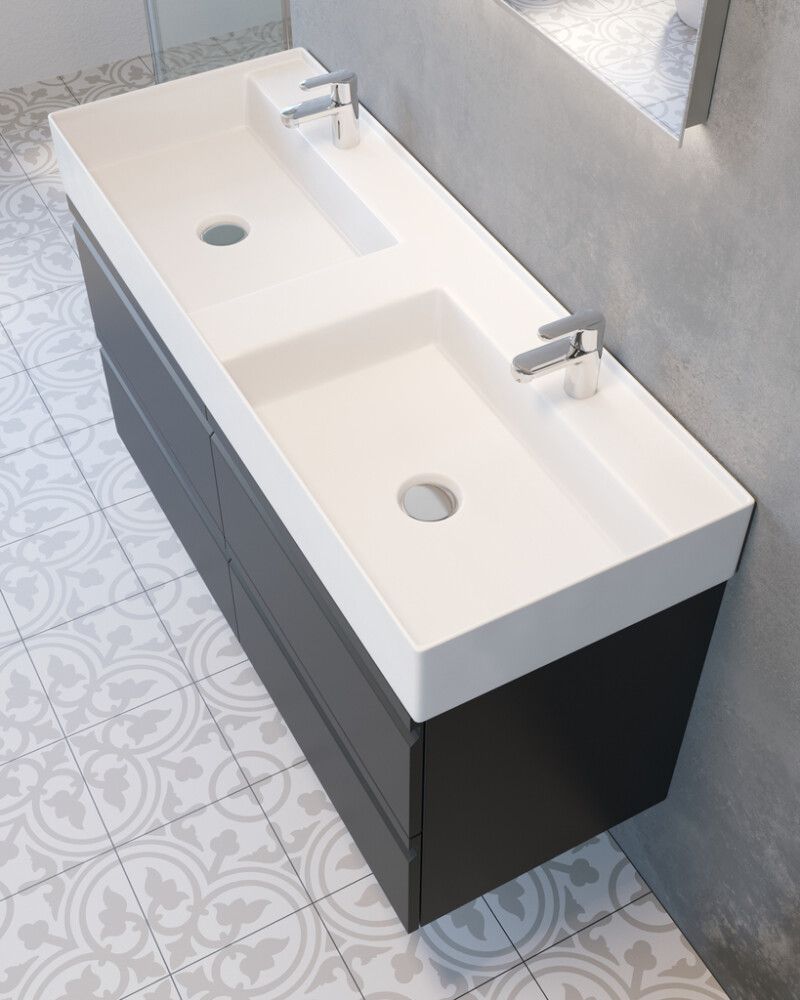 Handlaug tvöföld 120x45 cm Camargue Skärgård hvít