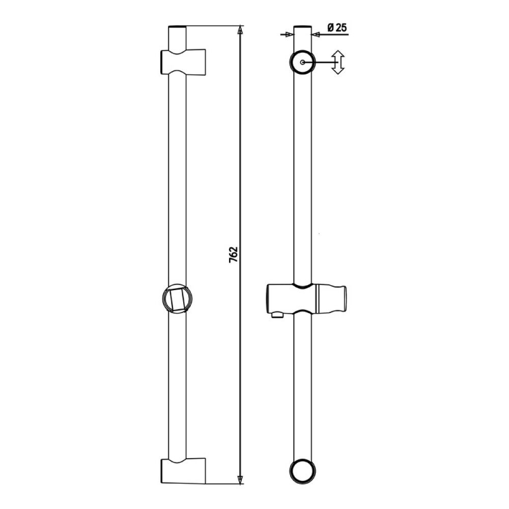 Veggfesting fyrir handsturtu Camargue Samsø Hou rústfrítt