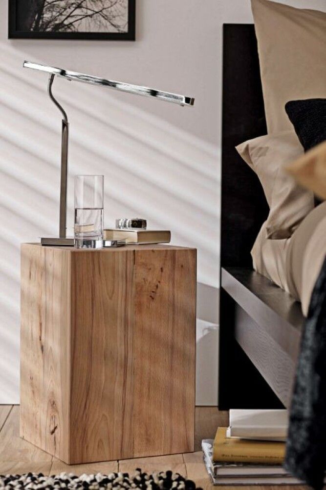 Hliðarborð 30x30x45 cm beyki viðardrumbur