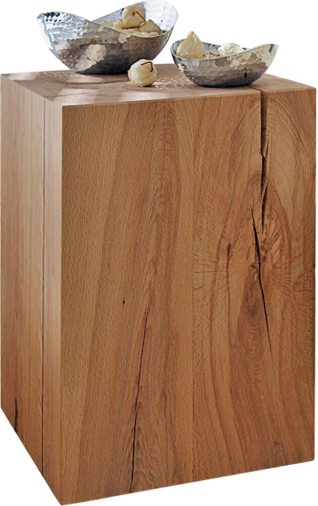 Hliðarborð 30x30x45 cm beyki viðardrumbur