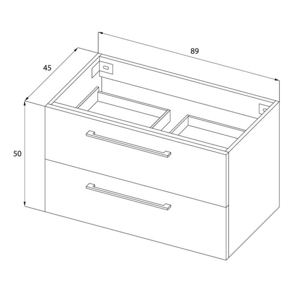 Handlaugarskápur 90cm Bath Deluxe Camden Svartur