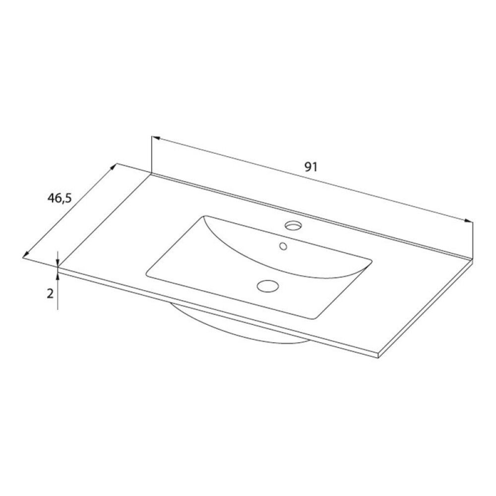 Handlaug 90cm Bath Deluxe Camden Hvít