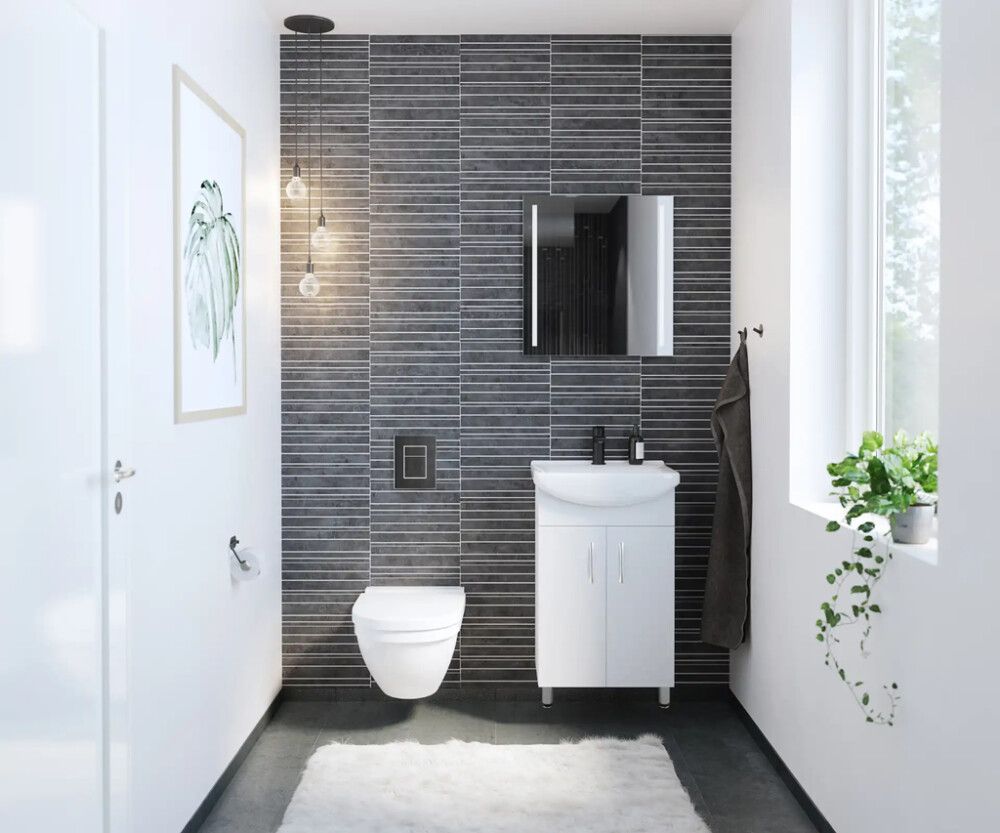 Handlaugarskápur 55cm Nortiq Kiev Hvítur