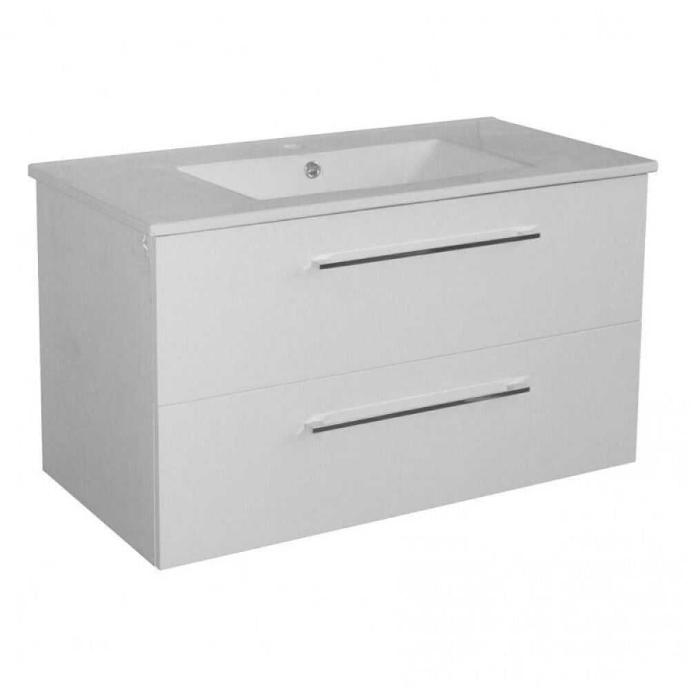 Baðinnrétting með handlaug 120 cm hvít Camden