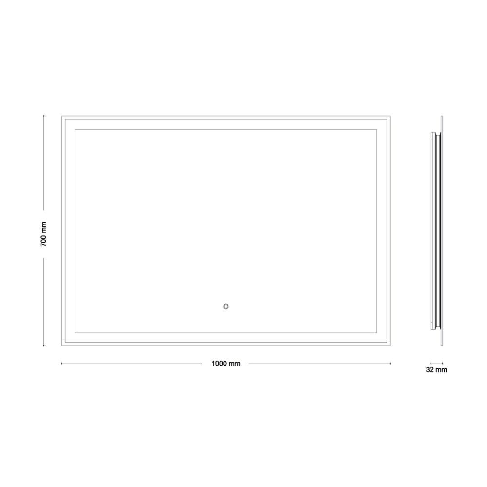 Spegill 100x70cm LED Jokey Xania Ferhyrndur