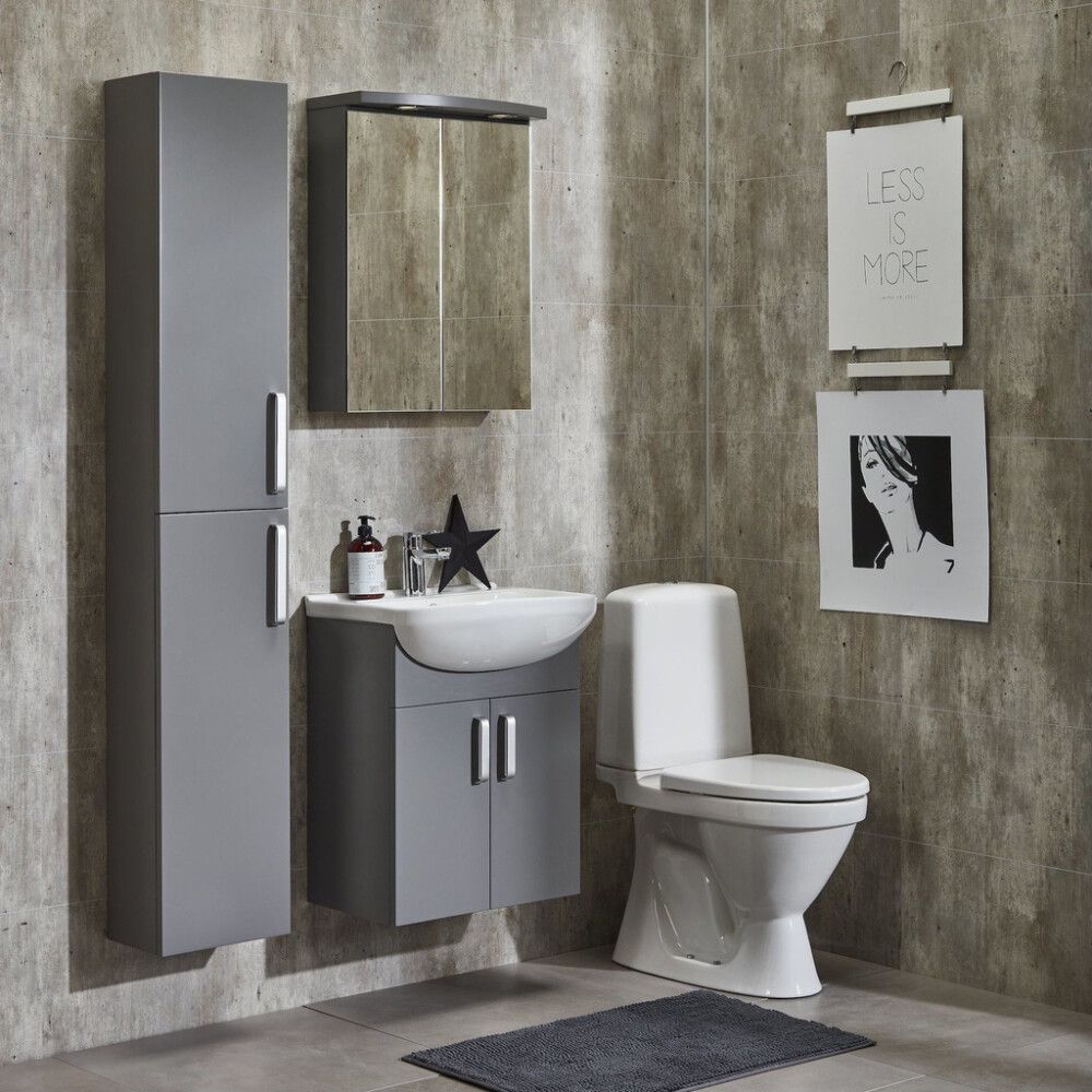 Baðskápur hár 30x20x170cm Camargue Grár