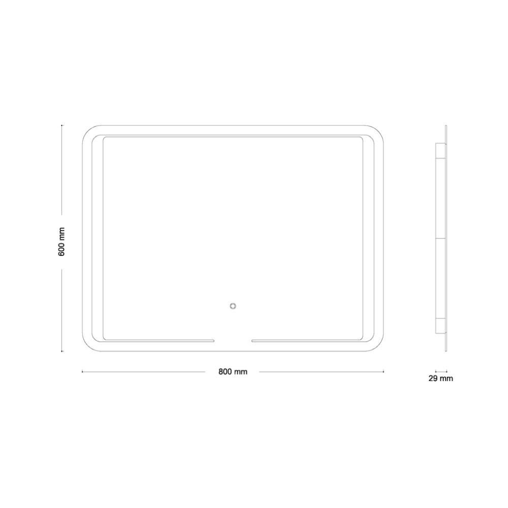 Spegill 80x60cm LED Jokey Roomlight II Ferhyrndur