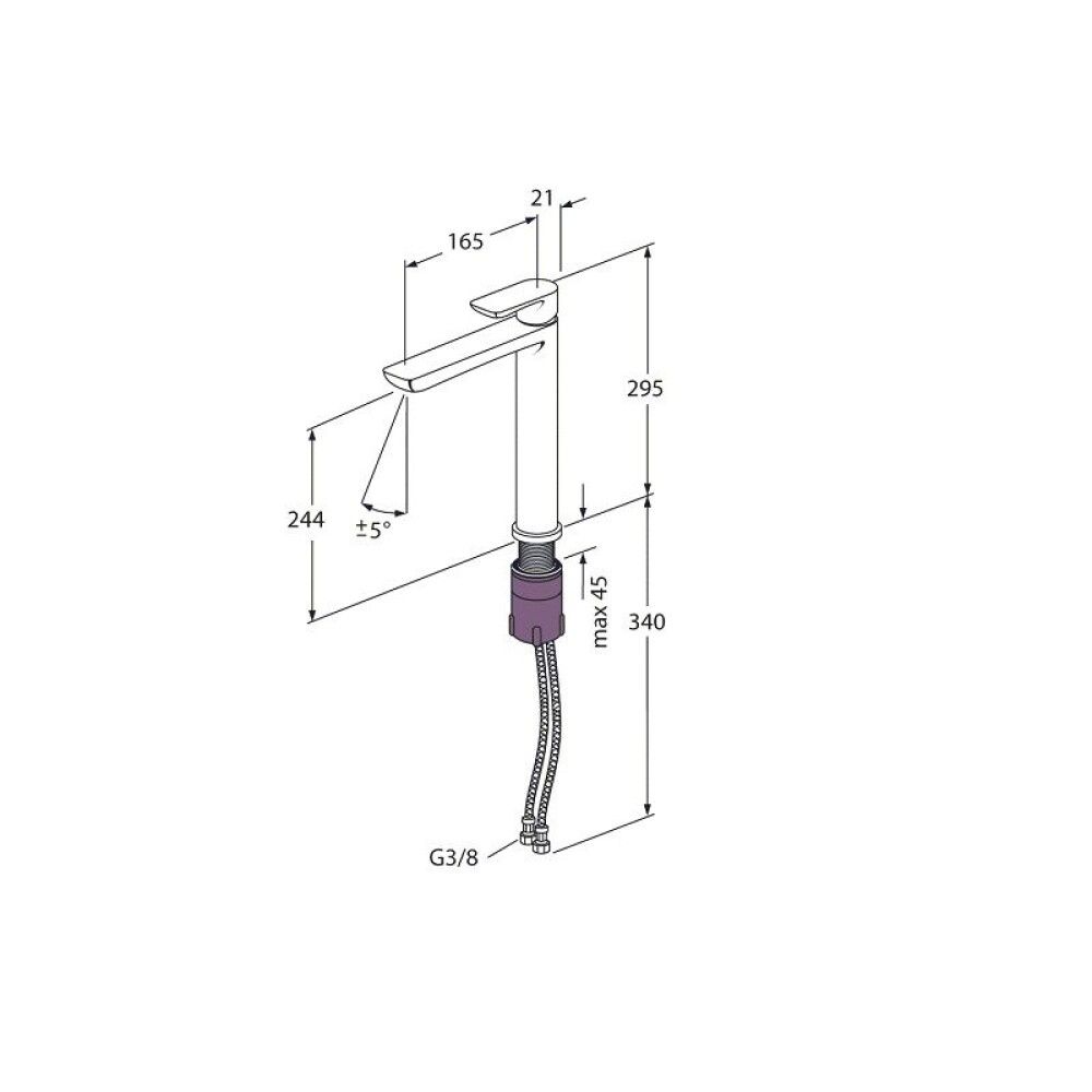 Handlaugartæki Gustavsberg Estetic Matt Svart Hátt