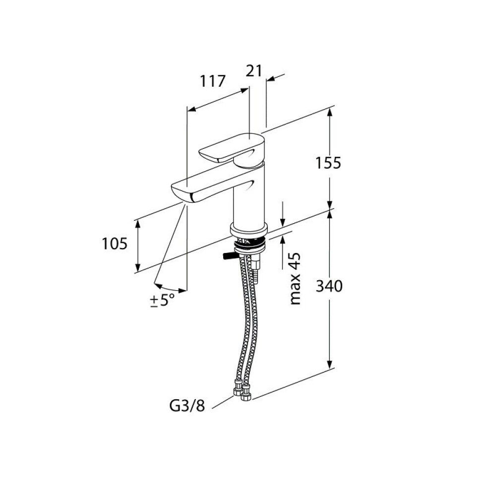 Handlaugartæki Gustavsberg Estetic Matt Svart