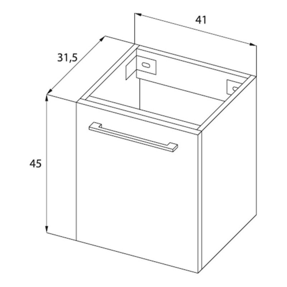 Handlaugarskápur 40cm Bath Deluxe Camden Hvítur