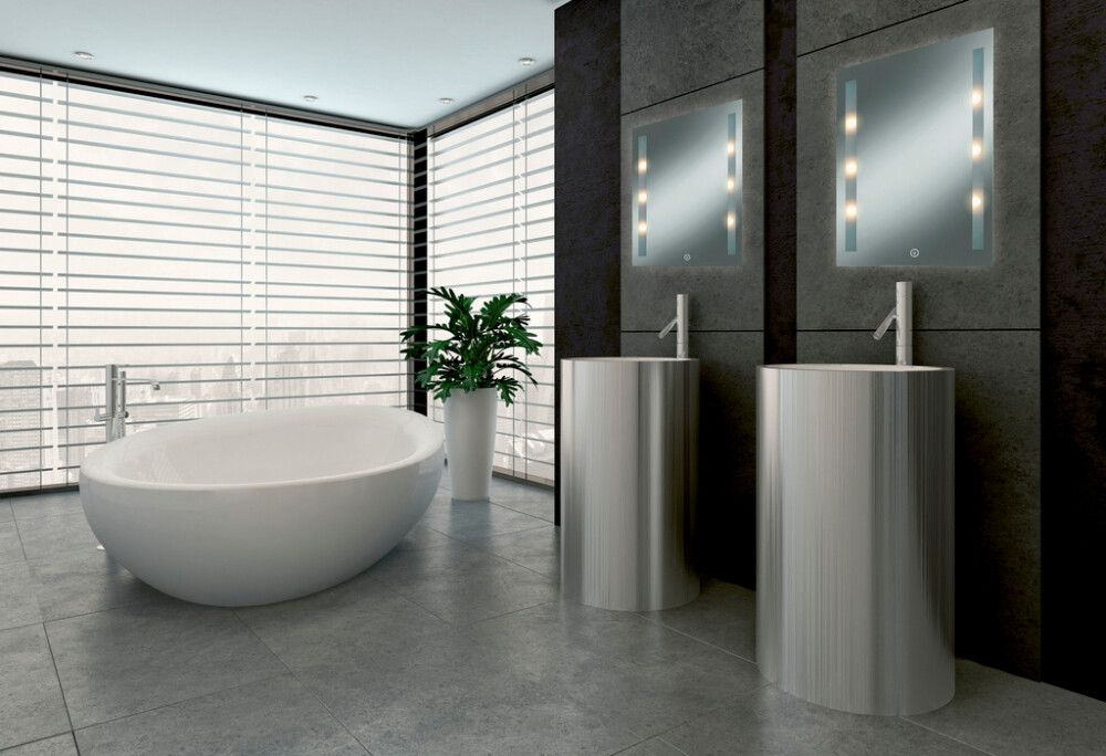 Spegill 50x70cm LED Kristall-Form Moonlight Ferhyrndur