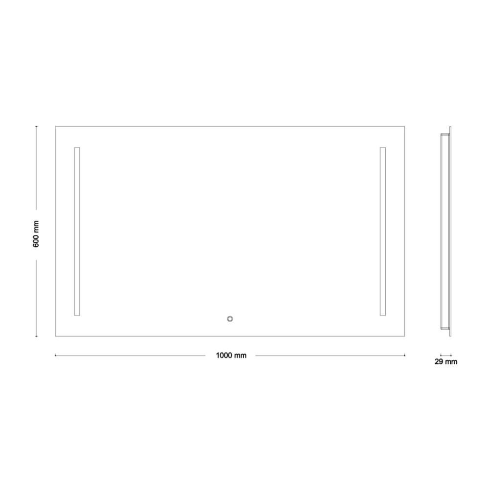 Spegill 100x60cm LED Sirius IV Ferhyrndur