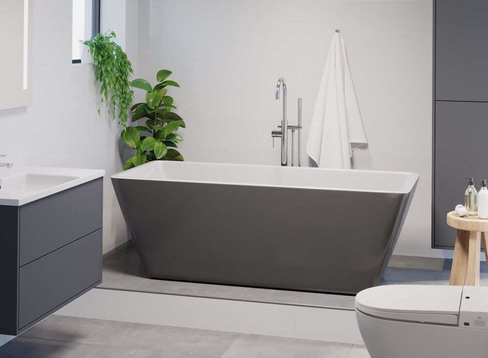 Baðkar frístandandi Marstrand matt grátt 170x75 cm Camargue