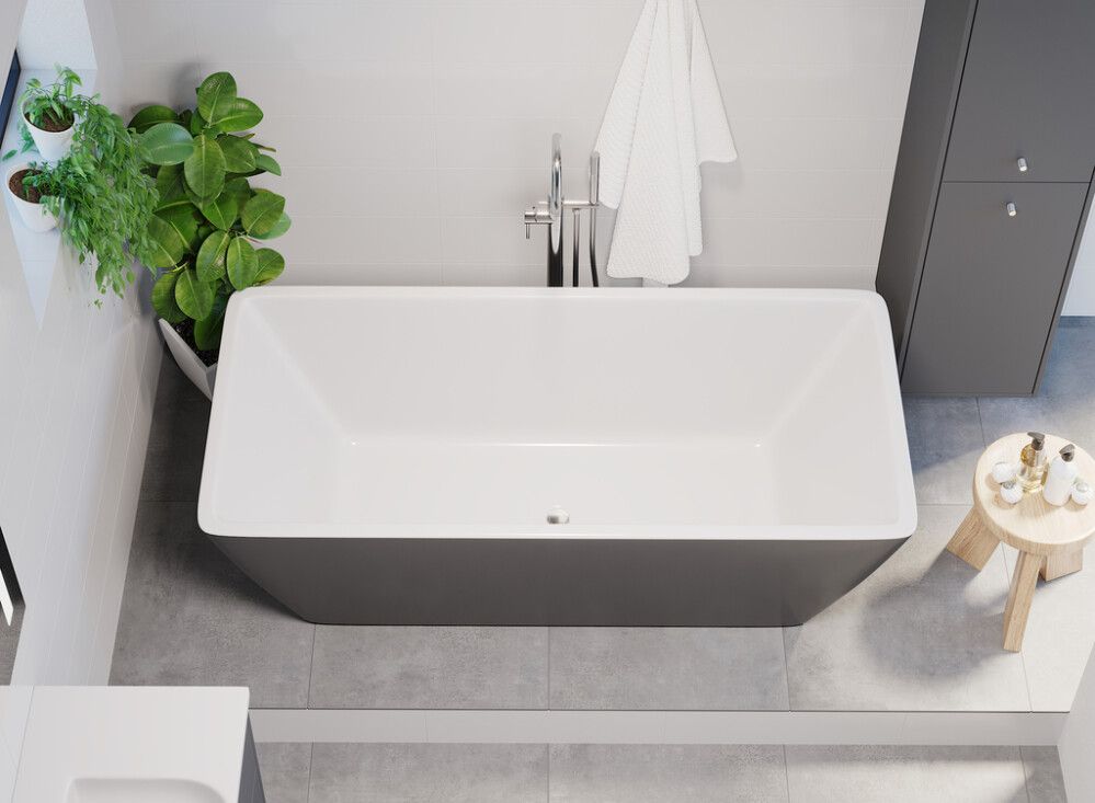 Baðkar frístandandi Marstrand matt grátt 170x75 cm Camargue