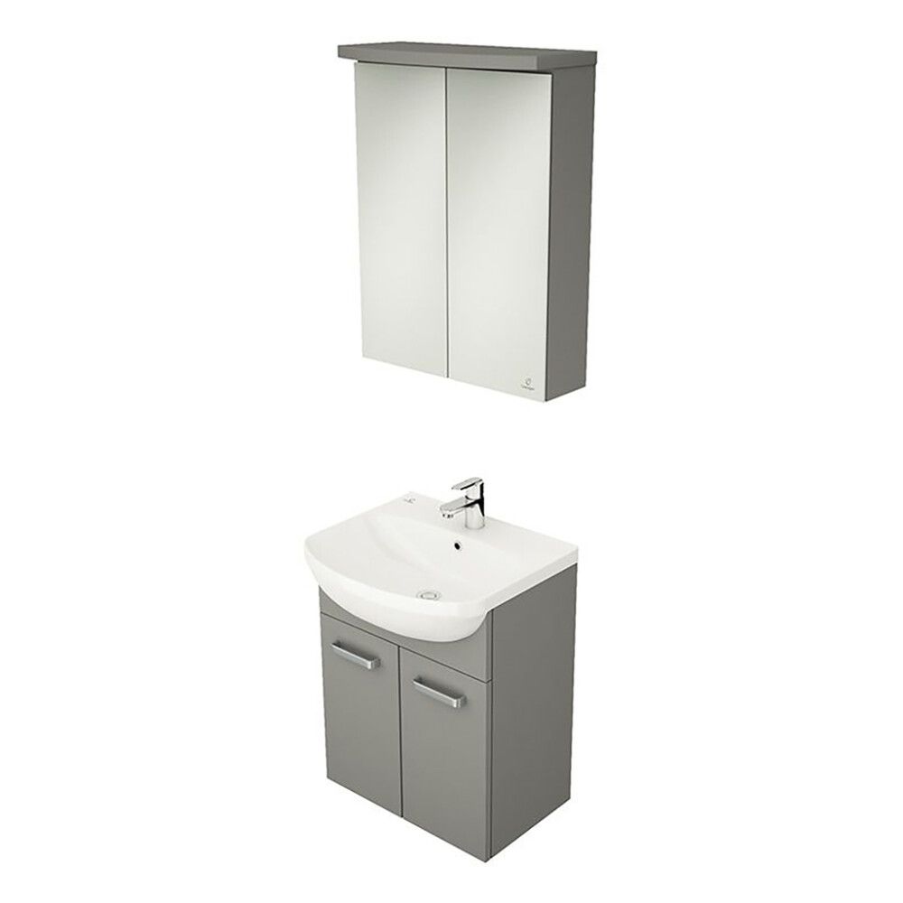 Baðinnrétting 50cm Camargue Vasa Matt-Grátt