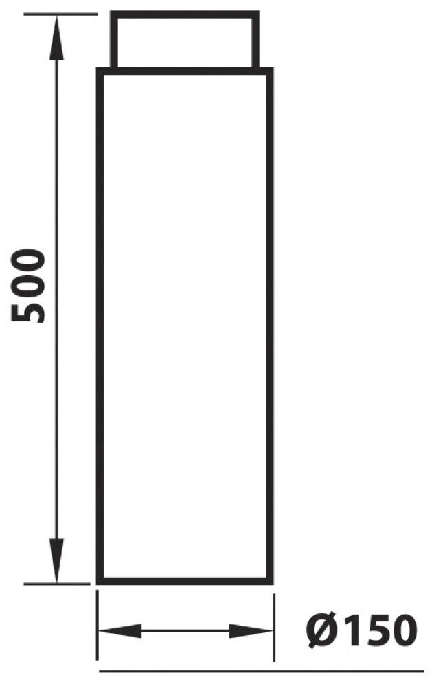 Rör fyrir kamínu 500xØ150 mm Aduro svart