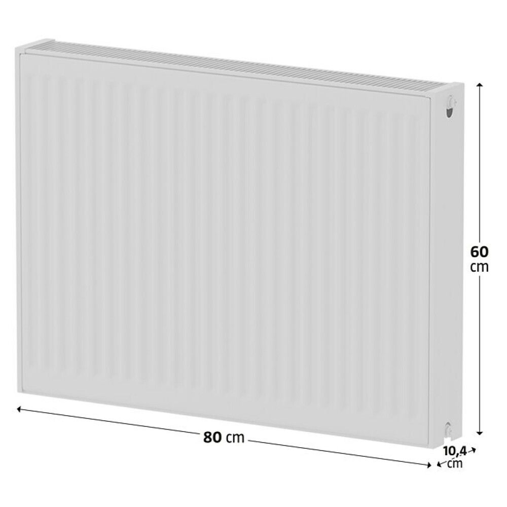 Miðstöðvarofn tvöfaldur 600x800 mm hvítur
