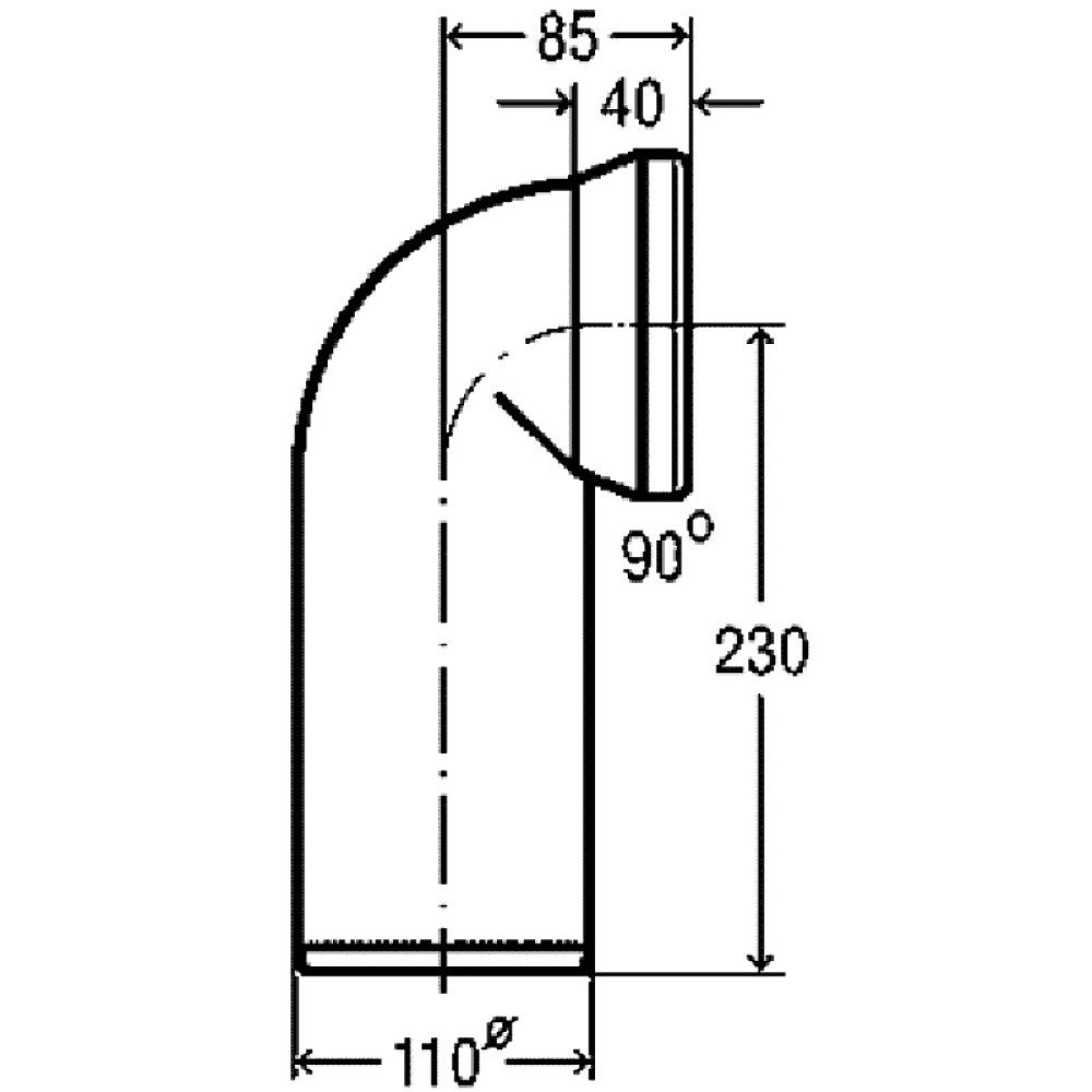 Salernishólkur 90° 230 mm