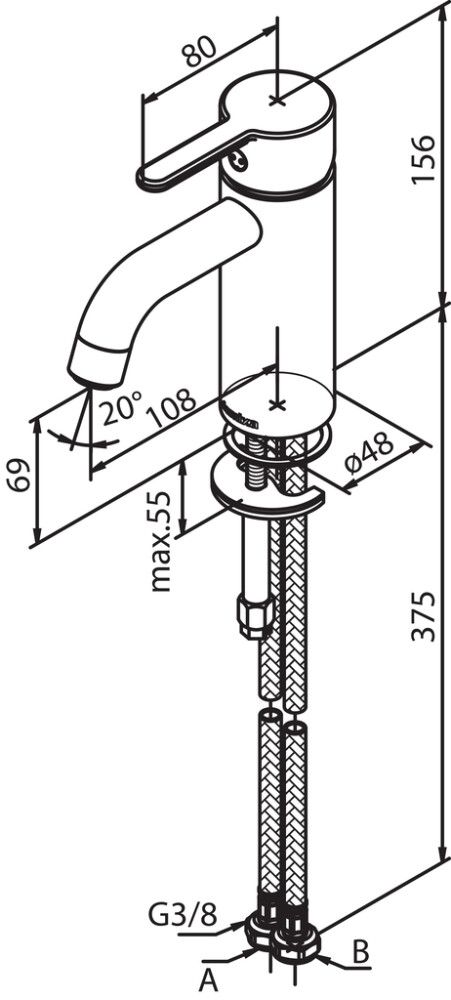 Handlaugartæki Damixa Silhouet Matt Svart