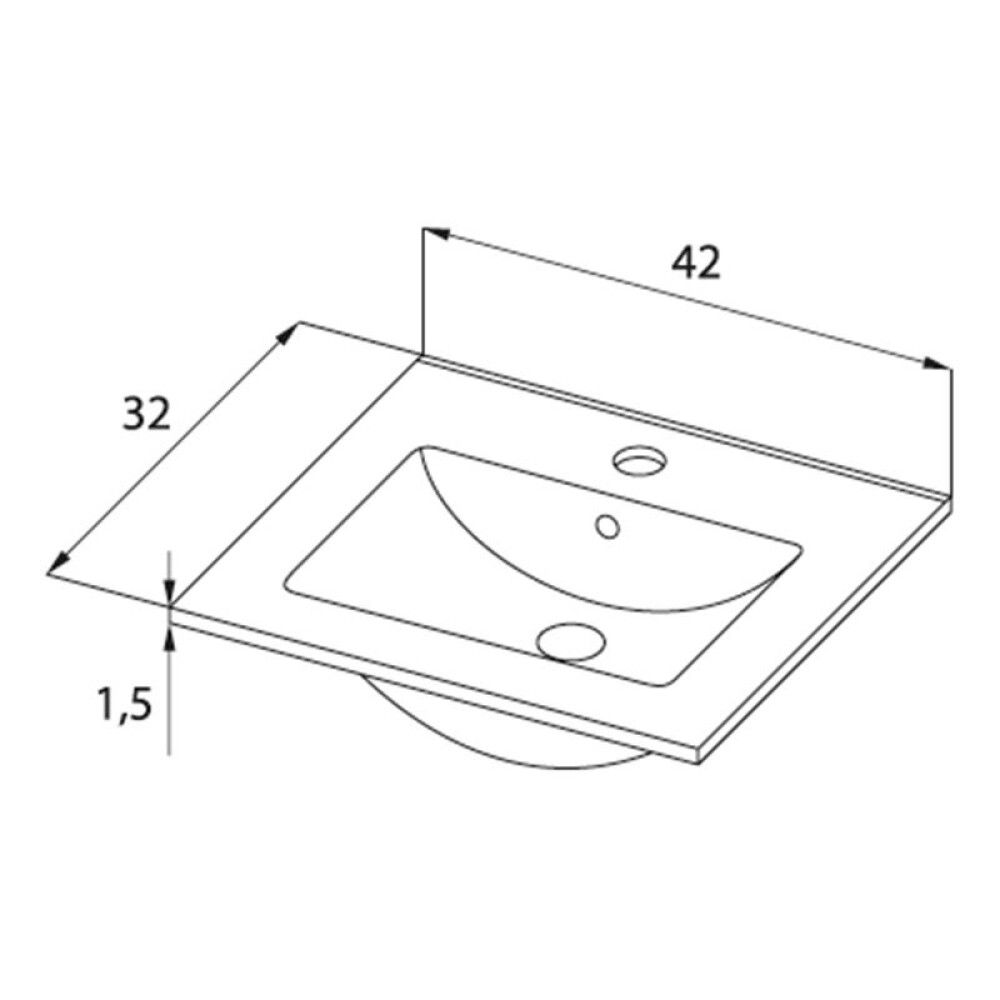 Handlaug 40cm Bath Deluxe Camden Hvít