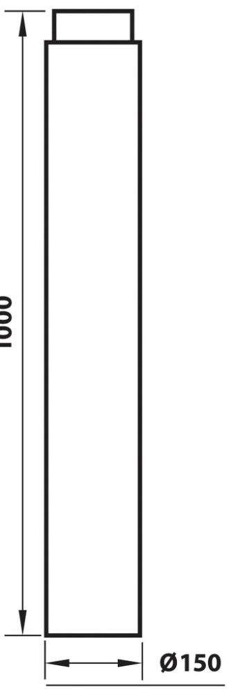 Rör fyrir kamínu 1000xØ150 mm Aduro svart