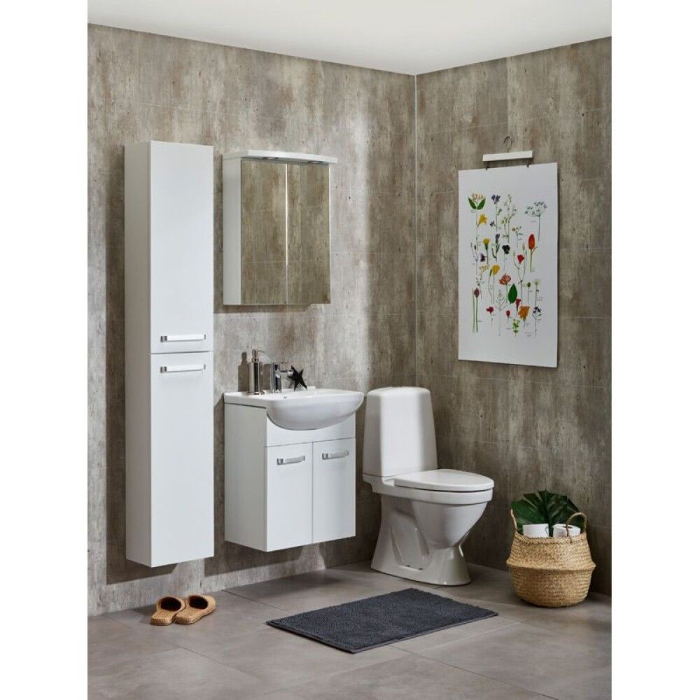 Baðinnrétting 50cm Camargue Vasa Matt-Hvítt