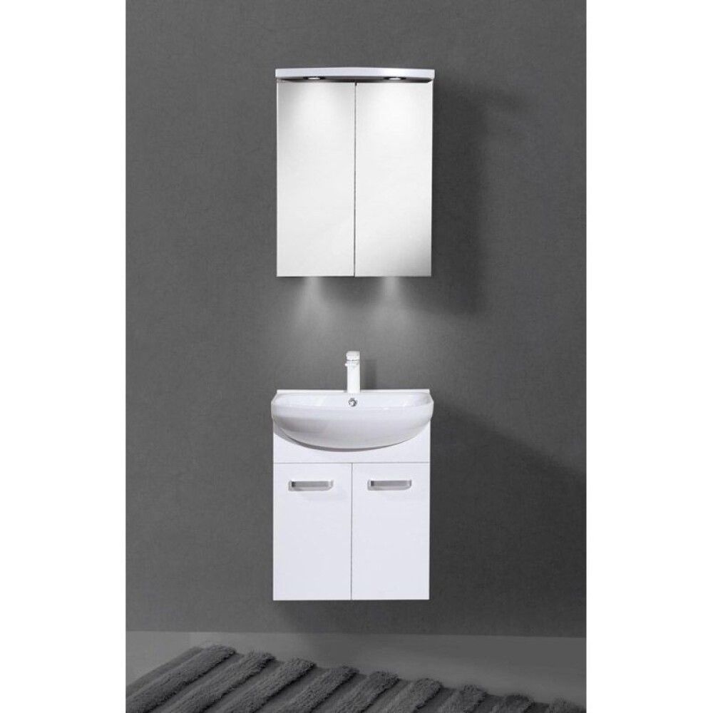 Baðinnrétting 50cm Camargue Vasa Matt-Hvítt