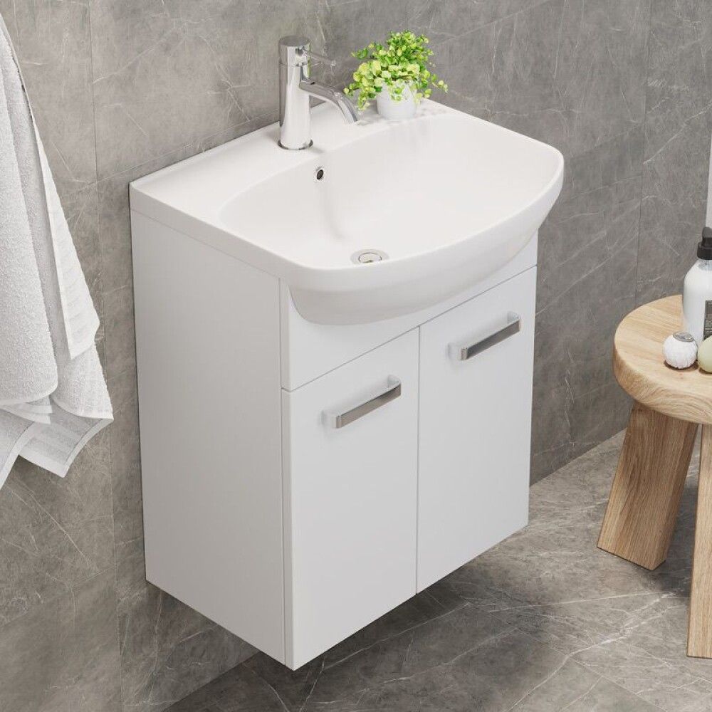 Baðinnrétting 50cm Camargue Vasa Matt-Hvítt