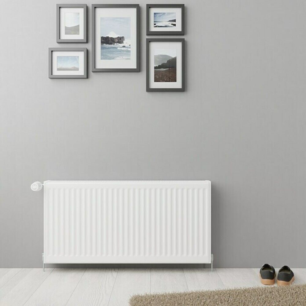 Miðstöðvarofn tvöfaldur 500x1000 mm hvítur