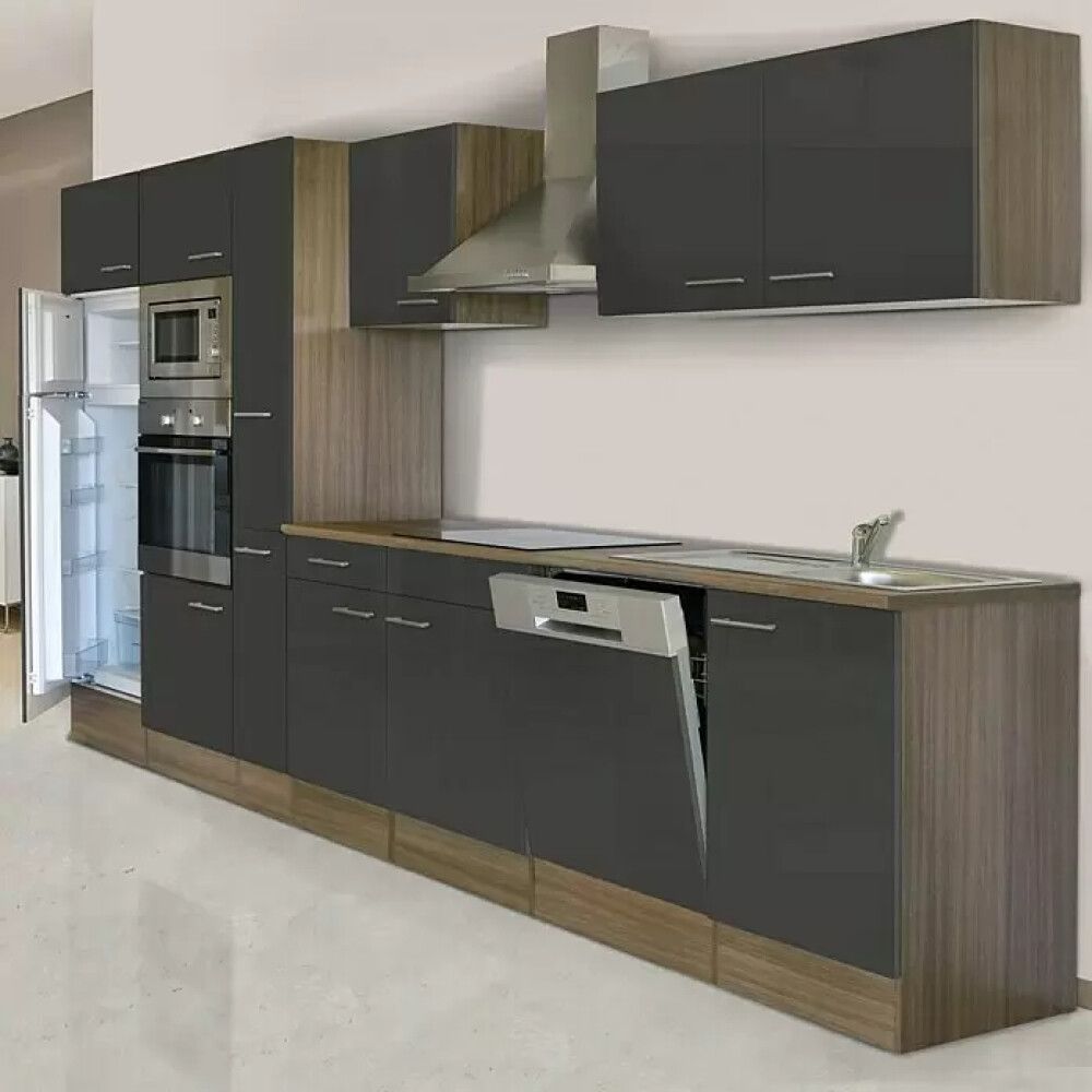 Eldhúsinnrétting 370 cm Respekta Oliver grá