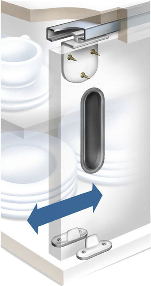 Rennihurðabraut 1500 mm hámark 6kg  græn sería