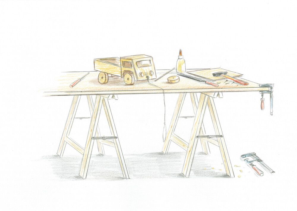 Smíðabúkki 75x75cm tré