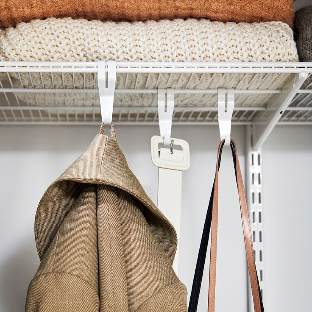 Krókur fyrir Elfa hillugrind 3stk hvítur