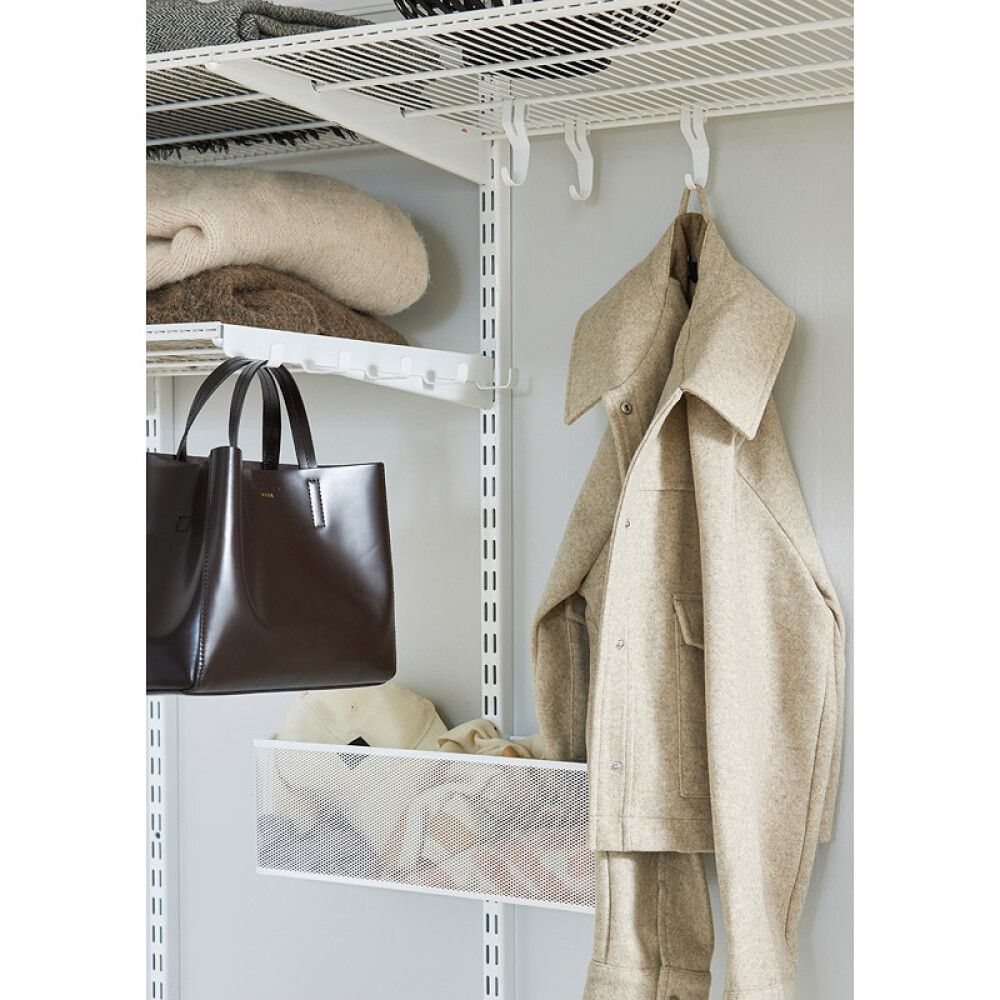 Krókur fyrir Elfa hillugrind 3stk hvítur