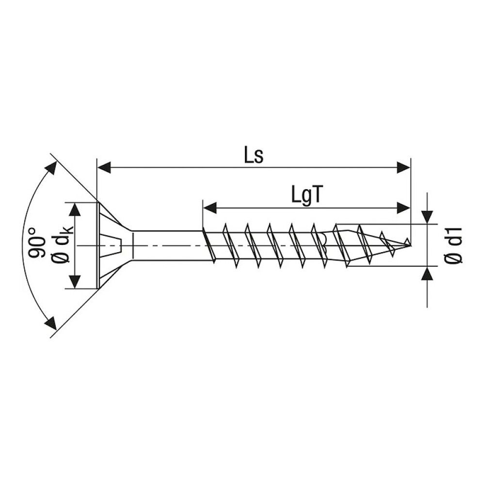 Tréskrúfur TX20 Ø5x50 mm 25 stk Spax A2