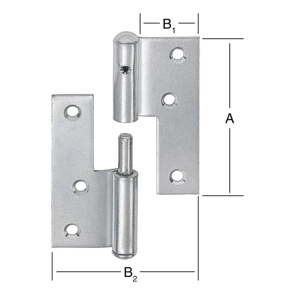 Löm fyrir hurð hægri 80x30/70mm Vormann galv.
