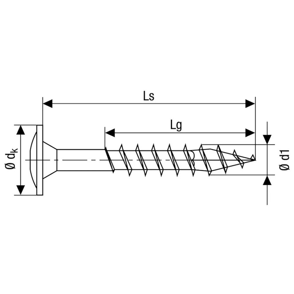 Tréskrúfa breiður haus TX40 Ø8x80 mm 20 stk Spax wirox