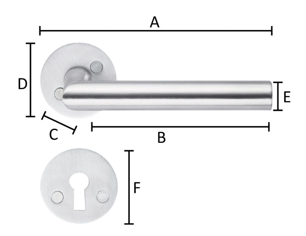 Hurðarhúnn Beslagsboden B236SNS burstað stál