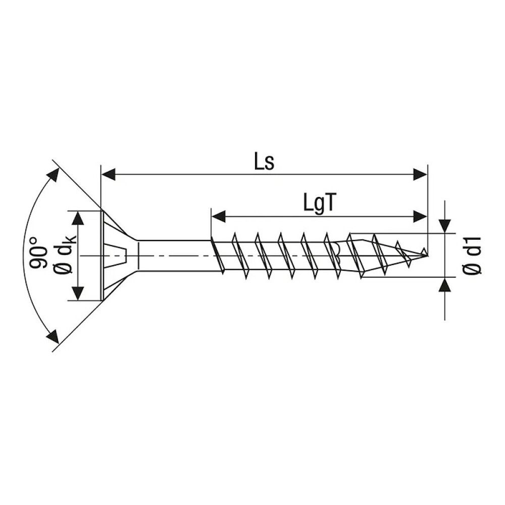 Tréskrúfur TX Ø4x50 mm 125 stk Spax A2 ryðfrí